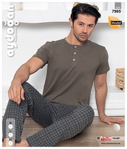 Комплект мужской футболка Modal с брюками - фото 10200