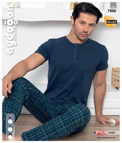 Комплект мужской футболка Modal с брюками - фото 10204