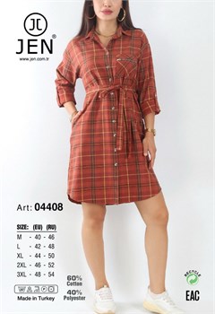 Платье-рубашка фланель Jen04408 - фото 10986